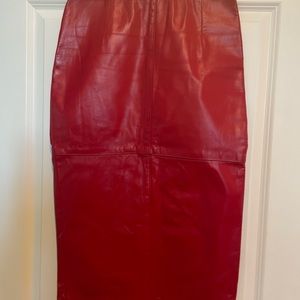 Red Midi A-Line Skirt for Cocktail Events